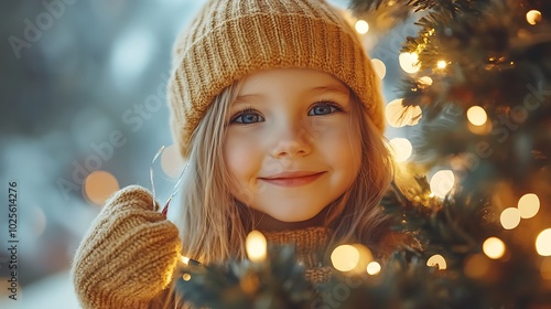 Joyful Children Singing Carols While Decorating Tree