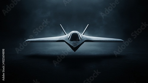 Futuristic Combat Drone Flying in Studio Setting with High-Tech Features and Modern Design