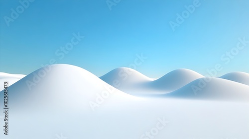 Expansive Snow Covered Tundra Landscape Under Clear Blue Winter Sky