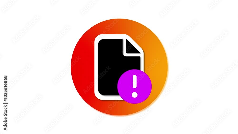 File exclamation sign. No data, error files or document flat design animation. File exclamation sign. No data, error files or document flat design animation.