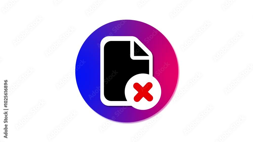 Error documents, wrong establishing a database connection. No access to folder icon flat design animation. Error documents, wrong establishing a database connection. No access to folder icon flat design animation.