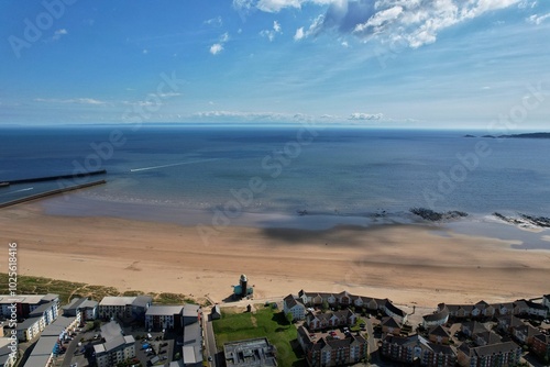 Aerial view of Swansea Marina and Swansea Bay. 
