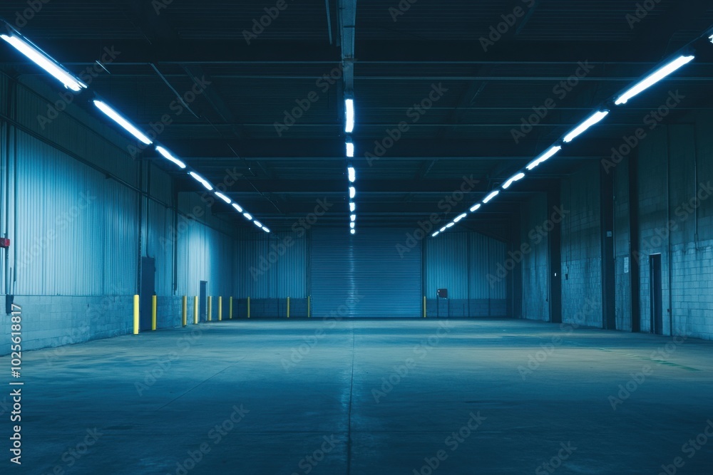 Obraz premium Empty warehouse signage, with copy space