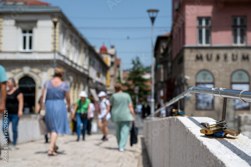 Pedestrians on Bridge