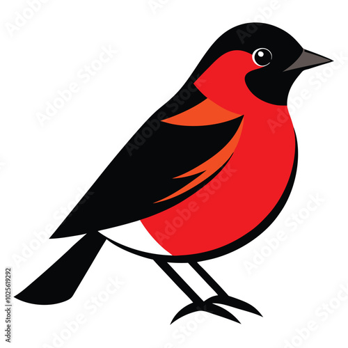 Solid color Redstart animal vector design