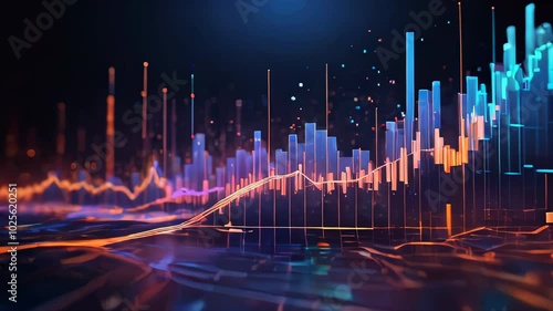 Wallpaper Mural Dynamic Data Visualization of Financial Trends With Vibrant Colors Torontodigital.ca