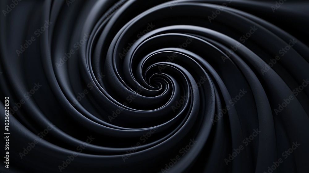 Enigmatic Spiral Abstraction on Black Canvas with Enhanced Depth Enigmatic Spiral Abstraction on Black Canvas with Enhanced Depth