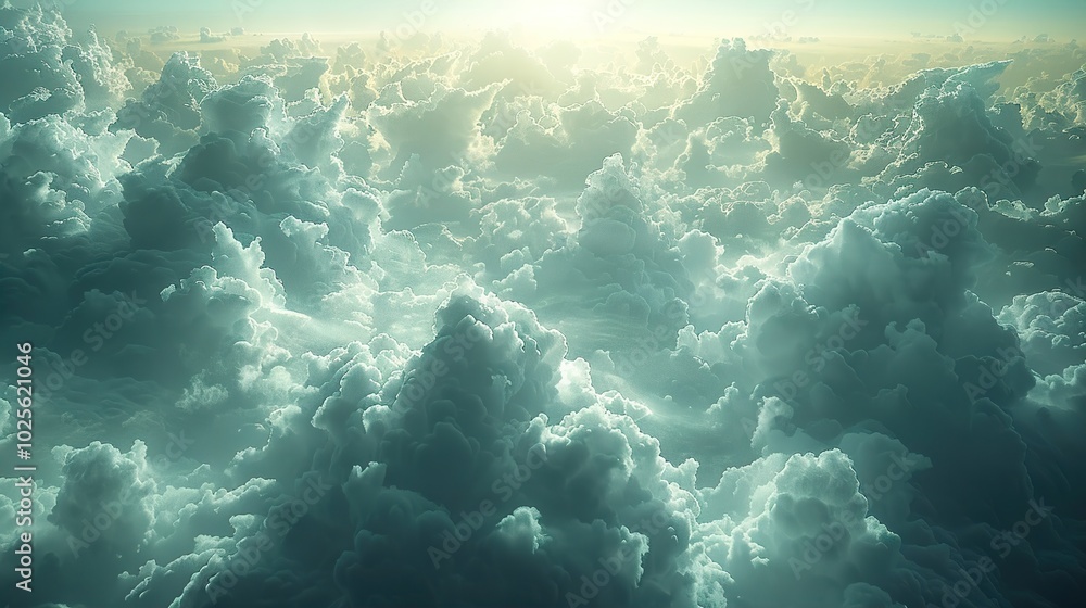Fototapeta premium Stunning Aerial View of Clouds in a Dreamy Sky