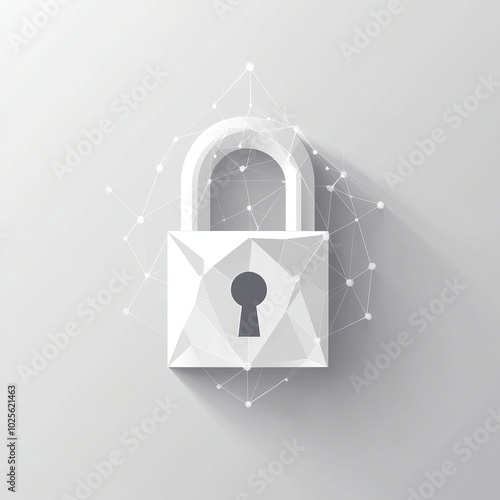 Abstract White Lock in a Network photo