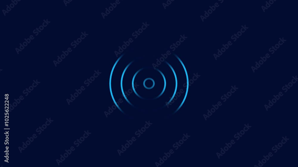 radio waves looping background animation . radio waves looping background animation .
