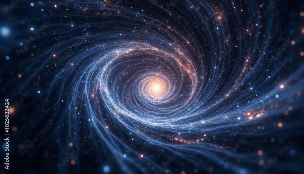Cosmic time warp background with stars and galaxies spiraling into a black hole Cosmic time warp background with stars and galaxies spiraling into a black hole