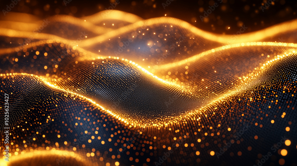 golden sparkle noise with waves, grainy gradient noise texture, poster banner, backdrop abstract design, digital flow golden sparkle noise with waves, grainy gradient noise texture, poster banner, backdrop abstract design, digital flow