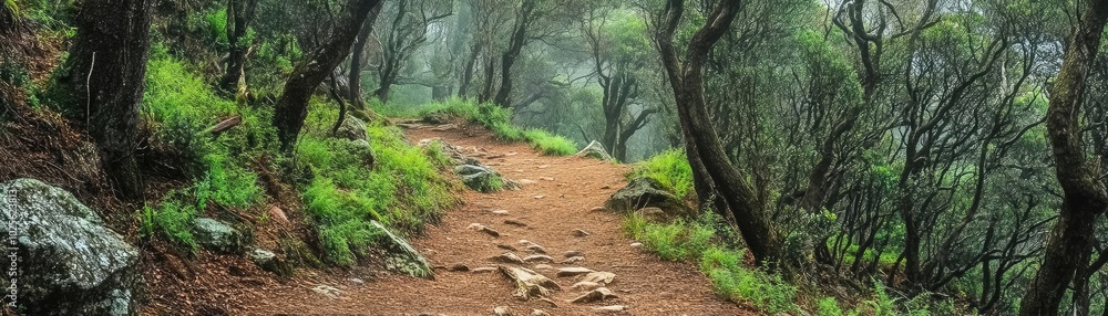A low-impact hiking trail, with signs educating visitors about wildlife conservation A low-impact hiking trail, with signs educating visitors about wildlife conservation