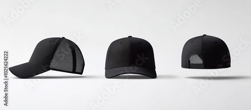 Black Trucker Cap Mockup