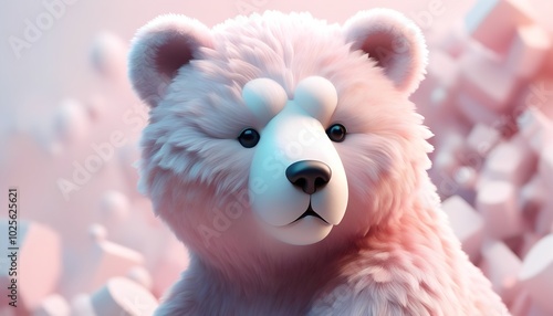Soft plush bear featuring intricate fur details for a cuddly companion