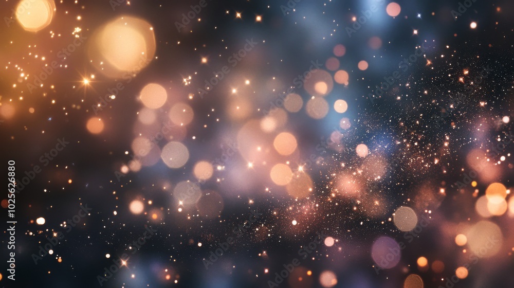 Fototapeta premium Abstract background with glowing lights and bokeh effect.