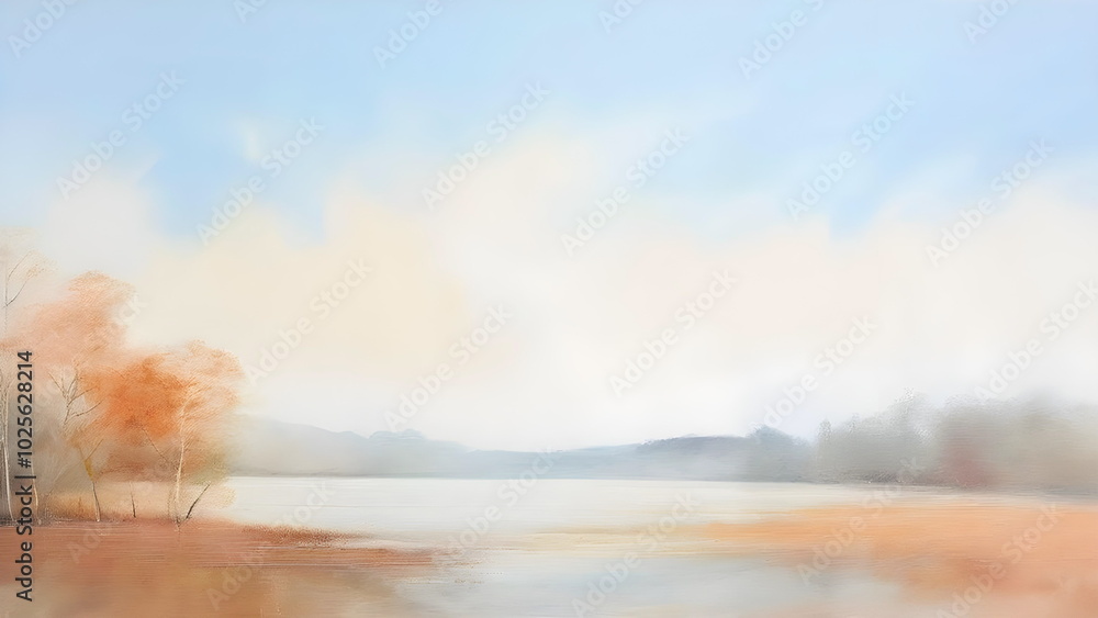 Pastel-toned background with autumn landscape Pastel-toned background with autumn landscape