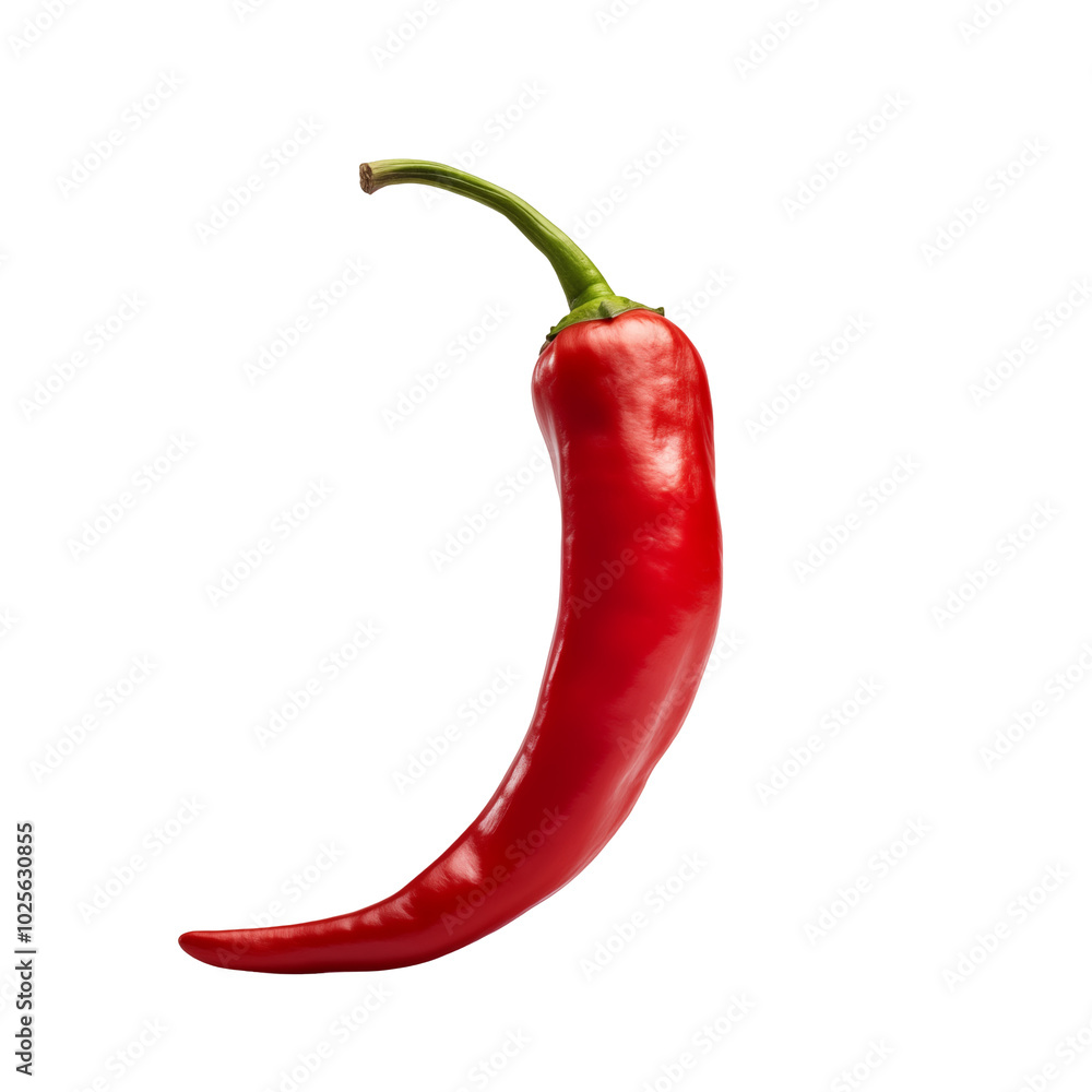 Bright red chili pepper on a minimalistic background highlighting its shape and color Bright red chili pepper on a minimalistic background highlighting its shape and color