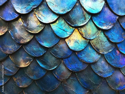 Wallpaper Mural Shimmering Scales: An Abstract Iridescent Pattern Torontodigital.ca