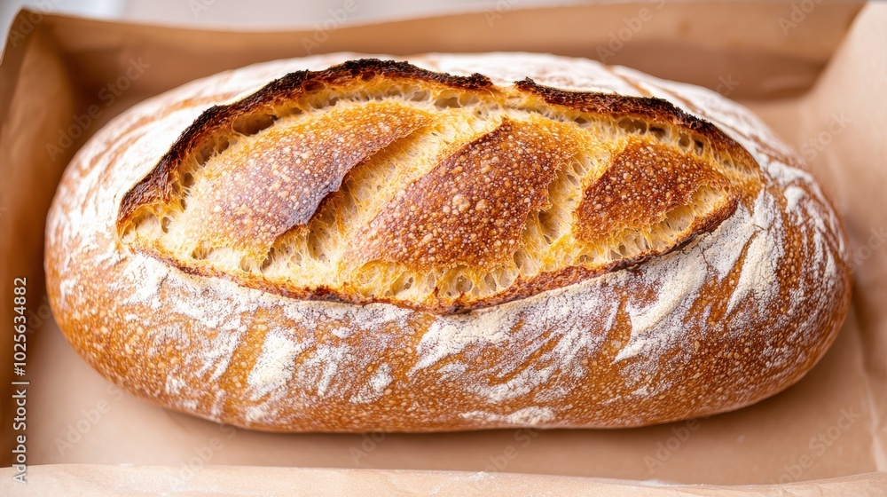 Freshly baked artisanal sourdough bread Freshly baked artisanal sourdough bread