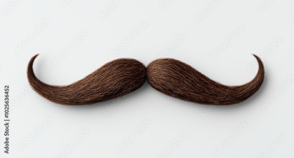 Stylish brown mustache on white background Stylish brown mustache on white background
