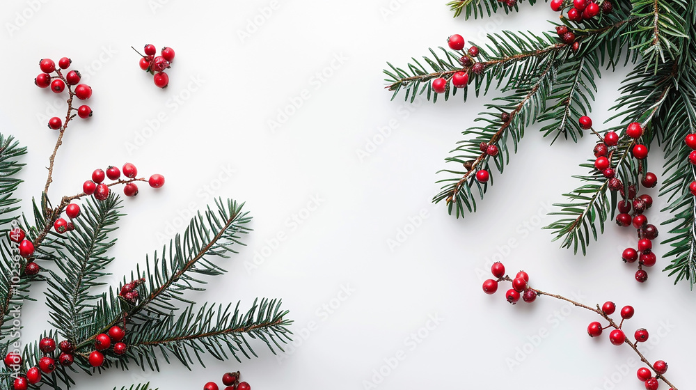 Elegant christmas composition featuring branches Elegant christmas composition featuring branches