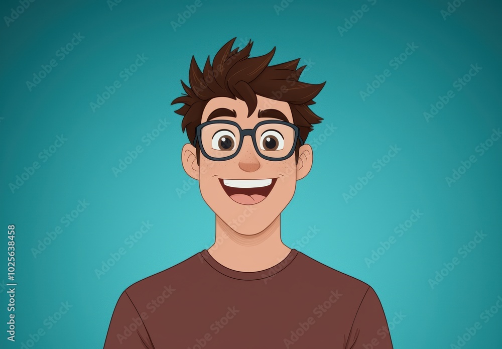 Fototapeta premium smiling man with glasses