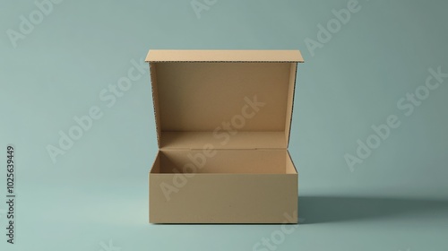 Easy color customization in a vector template of an open cardboard box.