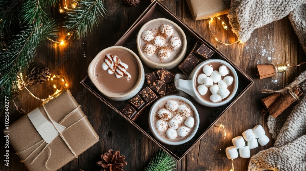 A fun and engaging hot chocolate subscription box, delivered monthly, featuring unique flavors, artisanal chocolate blends, and seasonal add-ons like marshmallows or spices A fun and engaging hot chocolate subscription box, delivered monthly, featuring unique flavors, artisanal chocolate blends, and seasonal add-ons like marshmallows or spices