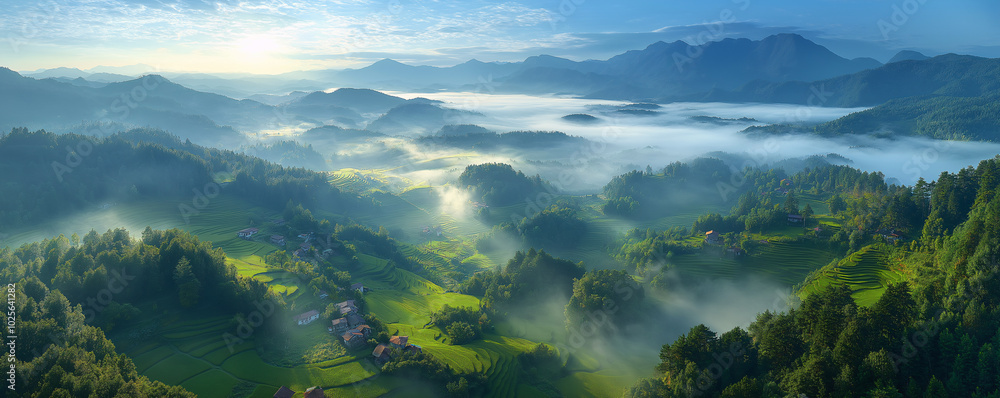 Morning light above the sea of clouds Morning light above the sea of clouds