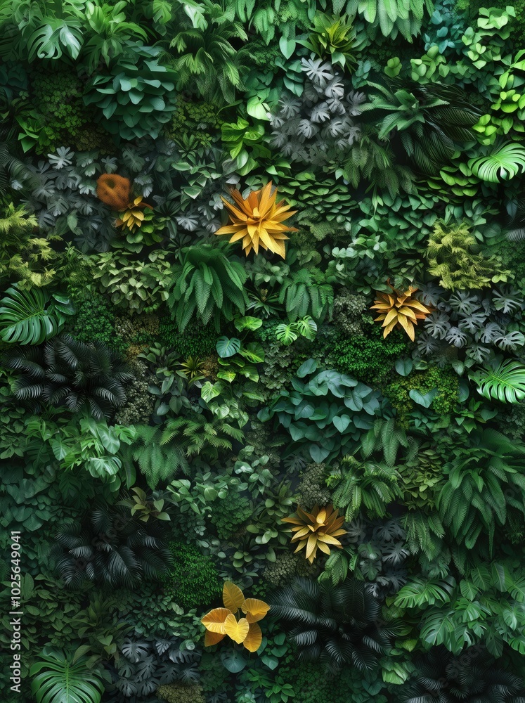 Lush Green Plants Wall Texture Banner, Vertical Garden with Ferns, Moss, and Vibrant Foliage, Perfect for Natural Decor and Design Backdrops Lush Green Plants Wall Texture Banner, Vertical Garden with Ferns, Moss, and Vibrant Foliage, Perfect for Natural Decor and Design Backdrops