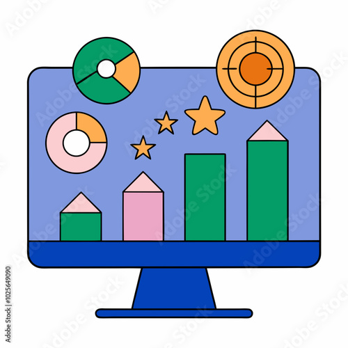 Central Hub of Connectivity and Multitasking Icons Illustration - Global Connectivity, Communication, Productivity Design