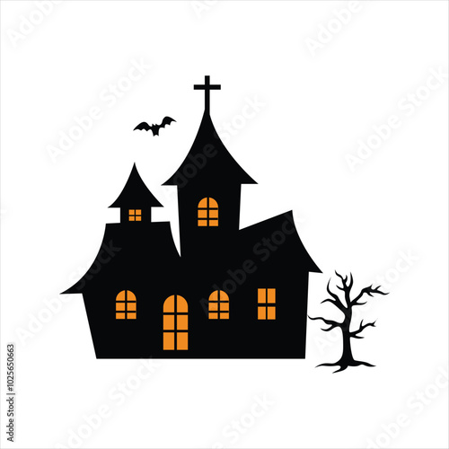 Simple Haunted House Design for Halloween Night