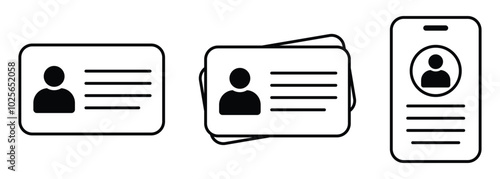 id card icon. identification symbol with photo id. transparent png and vector illustration.