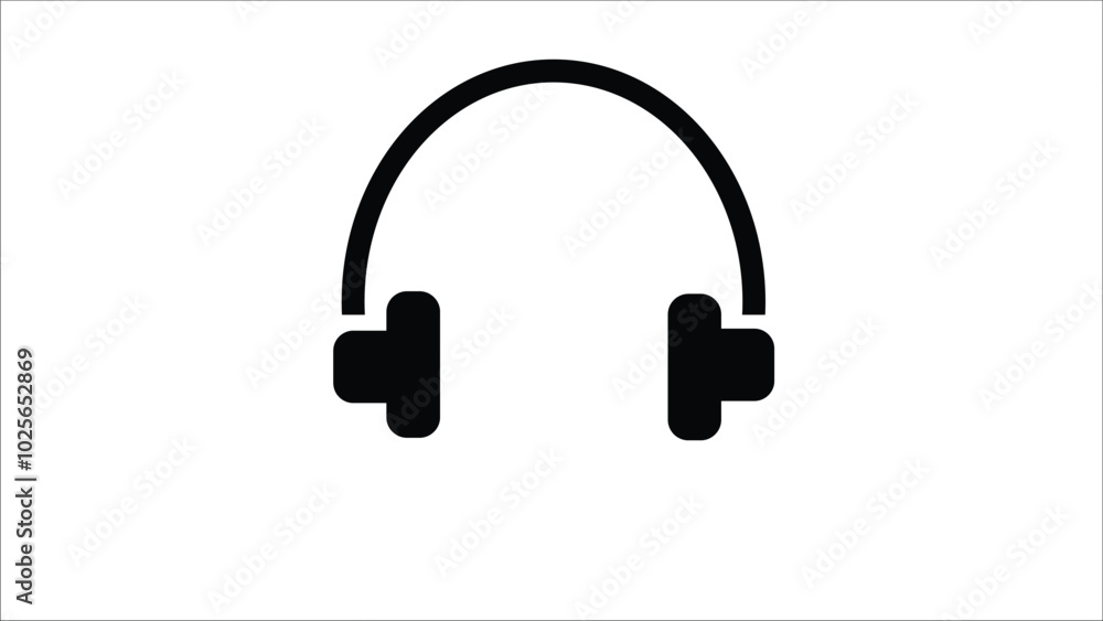 Abstract headphones icon simple, Customer service on white background. Abstract headphones icon simple, Customer service on white background.