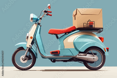 motorbike delivery service illustration