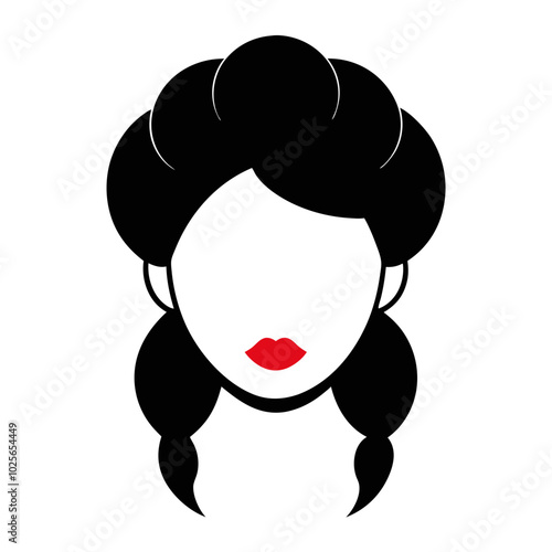 Trendy Hairstyle Evolution Icon Vector Artwork Illustration Design for Girls Fashion

