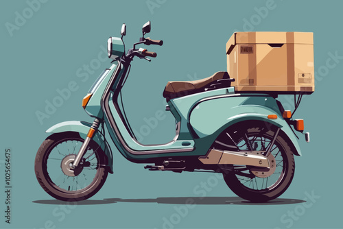 motorbike delivery service illustration