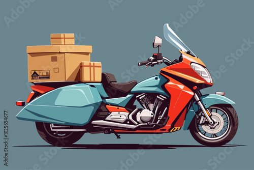 motorbike delivery service illustration