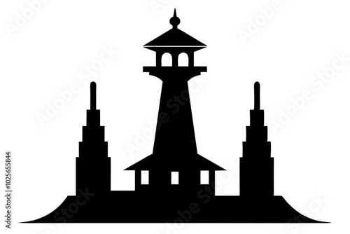 Tower Silhouettes | vector silhouette illustration on white background