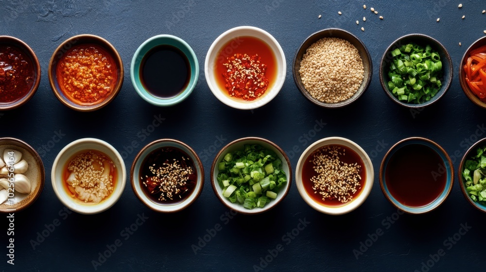 Assorted Sauces and Ingredients for Culinary Delights Assorted Sauces and Ingredients for Culinary Delights