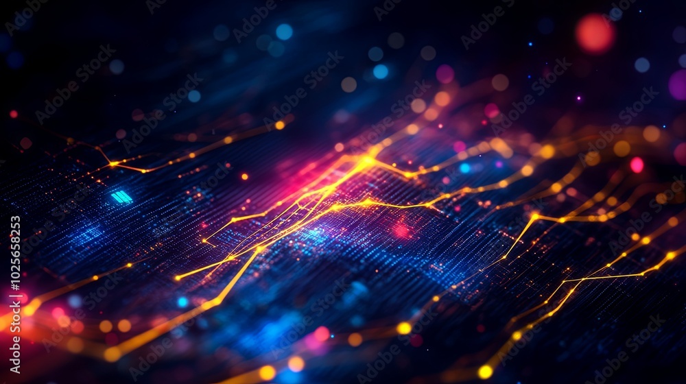 Fototapeta premium Abstract digital data visualization with vibrant colors
