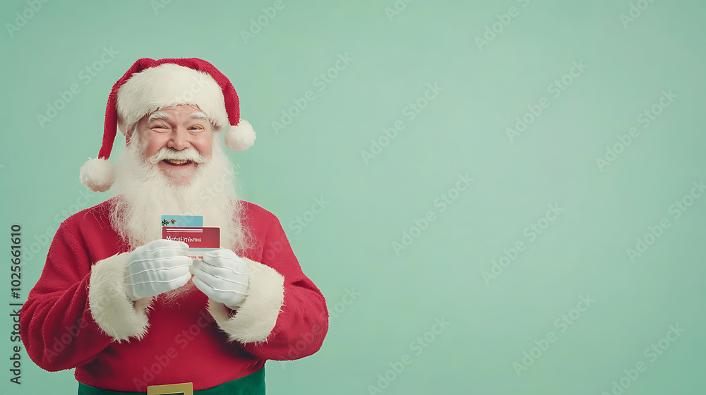 Jolly Santa Claus Holding Wrapped Christmas Giftbox
Jolly Santa Claus Holding Wrapped Christmas Giftbox