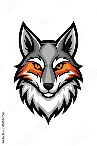 Coyote Face Logo - Vector art Illustration on white background. photo