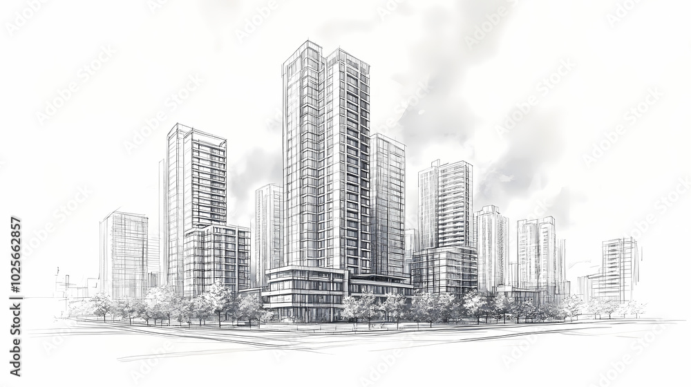 Naklejka premium Design your dream buildings, hotels, and apartments with custom imagery. Ideal for creating stunning designs