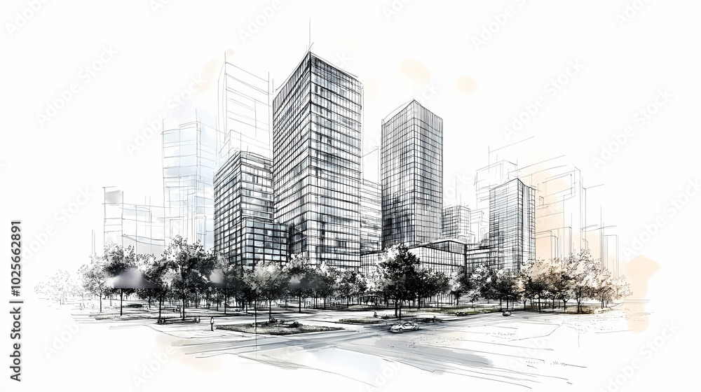Fototapeta premium Design your dream buildings, hotels, and apartments with custom imagery. Ideal for creating stunning designs