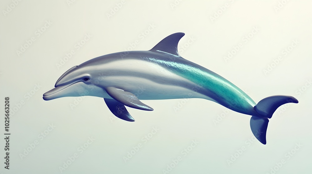 Fototapeta premium Playful Spinner Dolphin on Soft Background