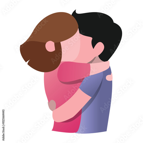 Romantic Couple Embracing Love and Affection