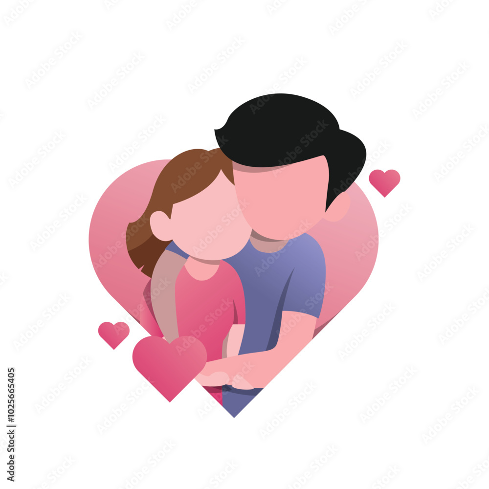 Valentine’s Couple Icon Symbolizing Love and Unity Valentine’s Couple Icon Symbolizing Love and Unity