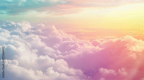 Pastel Sky Above the Clouds 